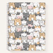 シームレスなかわいいかわいい猫の柄 ノートブック (正面)