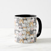 シームレスなかわいいかわいい猫の柄 マグカップ (正面右)