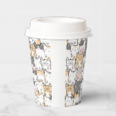 シームレスなかわいいかわいい猫の柄 紙コップ (右)
