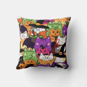 シームレスなかわいいキャットハロウィーンパターン クッション (裏面)
