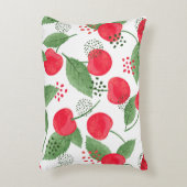 シームレスなさくらんぼパターン。ヴィンテージ水彩画 アクセントクッション (正面(垂直))