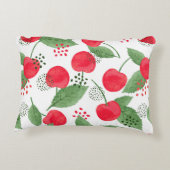 シームレスなさくらんぼパターン。ヴィンテージ水彩画 アクセントクッション (裏面)