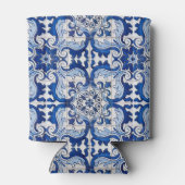 シームレスなアズレジョのタイル花模様 缶クーラー (裏面)