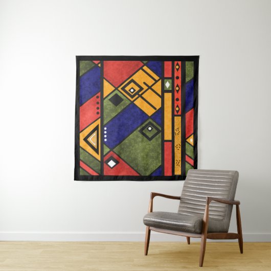 シームレスなアフリカのエト伝統的テクスパターン タペストリー (インサイチュ(横))