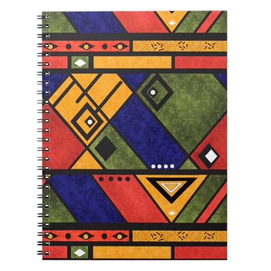 シームレスなアフリカのエト伝統的テクスパターン ノートブック (正面)