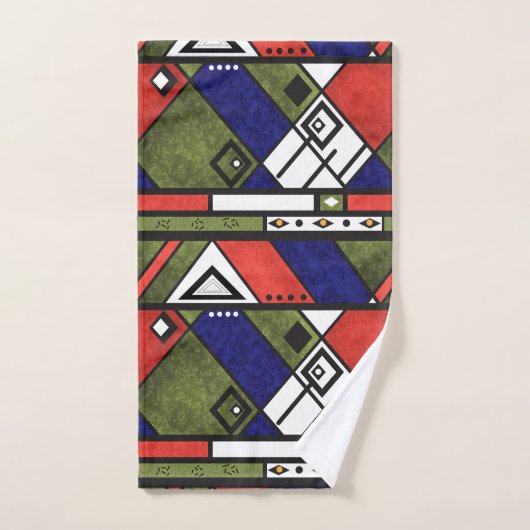 シームレスなアフリカのエト伝統的テクスパターン バスタオルセット (ハンドタオル)