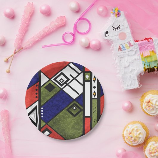 シームレスなアフリカのエト伝統的テクスパターン ペーパープレート (パーティー)