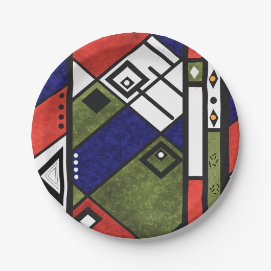 シームレスなアフリカのエト伝統的テクスパターン ペーパープレート (正面)