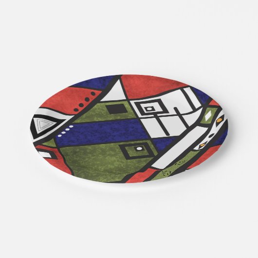 シームレスなアフリカのエト伝統的テクスパターン ペーパープレート (アングル)