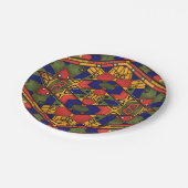 シームレスなアフリカのエト伝統的テクスパターン ペーパープレート (アングル)