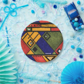 シームレスなアフリカのエト伝統的テクスパターン ペーパープレート (パーティー)