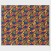 シームレスなアフリカのエト伝統的テクスパターン ラッピングペーパー (フラット)