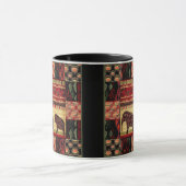 シームレスなアフリカのパッチワーク装飾インディアンエレフ マグカップ (中央)