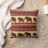 シームレスなアフリカ民族デザインゾウ観賞用 クッション (ブランケット)