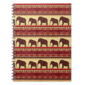 シームレスなアフリカ民族デザインゾウ観賞用 ノートブック (正面)