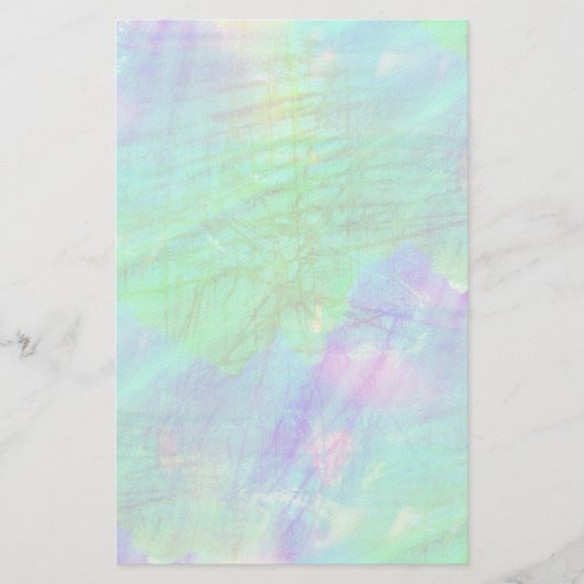 シームレスなアートの背景の水彩（青）、緑 便箋 (正面)