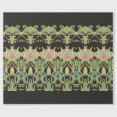 シームレスなアートオーナメントをアールヌーボースタイル ラッピングペーパー (フラット)