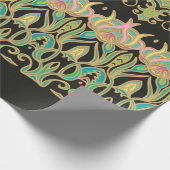 シームレスなアートオーナメントをアールヌーボースタイル ラッピングペーパー (角)