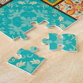 シームレスなイスラム、アラビアのタイルのパターン。 ジグソーパズル (側面)