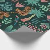 シームレスなエキゾチックなジャングルパターン ラッピングペーパー (角)