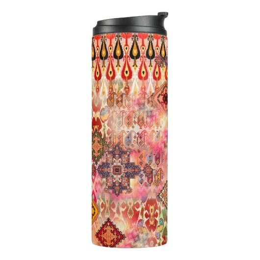 シームレスなエスニックの美しいパターンを抽象芸術デジに タンブラー (回転左)