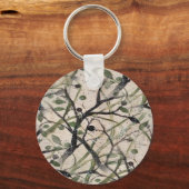 シームレスなオリーブ枝抽象芸術アートパターン キーホルダー (正面)