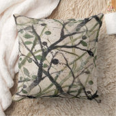 シームレスなオリーブ枝抽象芸術アートパターン クッション (ブランケット)