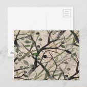 シームレスなオリーブ枝抽象芸術アートパターン ポストカード (正面/裏面)