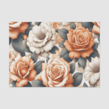 シームレスなオレンジと白のローズパターン