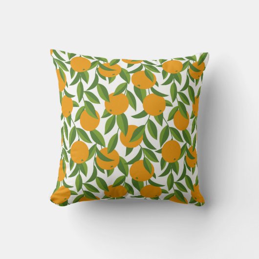 シームレスなオレンジの木のアートパターン。 クッション (正面)