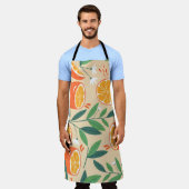 シームレスなオレンジパターン、抽象芸術ヴィンテージアート。 エプロン (着用した状態)