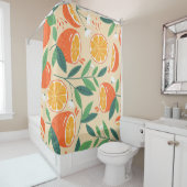 シームレスなオレンジパターン、抽象芸術ヴィンテージアート。 シャワーカーテン (インサイチュ)