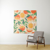 シームレスなオレンジパターン、抽象芸術ヴィンテージアート。 タペストリー (インサイチュ(横))