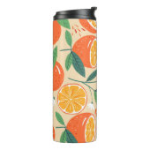 シームレスなオレンジパターン、抽象芸術ヴィンテージアート。 タンブラー (回転左)