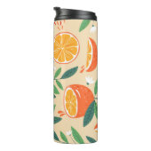 シームレスなオレンジパターン、抽象芸術ヴィンテージアート。 タンブラー (回転右)