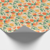 シームレスなオレンジパターン、抽象芸術ヴィンテージアート。 ラッピングペーパー (角)