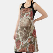 シームレスなオーナメントをレトロスタイルでスカル エプロン (インサイチュ)