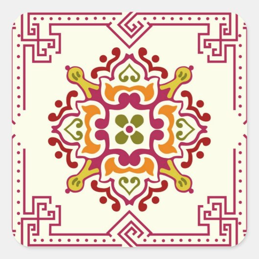 シームレスなオーナメントタイル スクエアシール (正面)