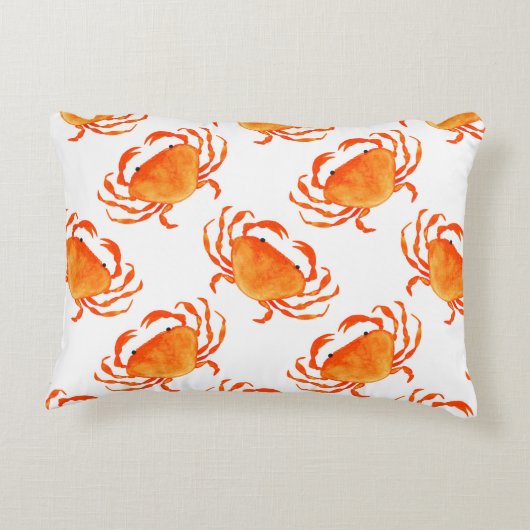 シームレスなカニの模様 アクセントクッション (裏面)