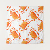 シームレスなカニの模様 タペストリー (正面(横))