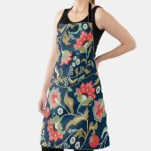 シームレスなカラフルのフローラルパターンをフォークスタイル エプロン (インサイチュ)