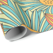 シームレスなカラフルの花柄デザイン ラッピングペーパー (ロールコーナー)