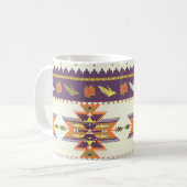 シームレスなカラフルアステカパターン コーヒーマグカップ (正面左)