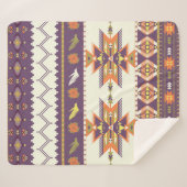 シームレスなカラフルアステカパターン シェルパブランケット (正面(横))