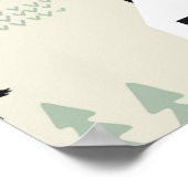 シームレスなカラフルパターン（家、木、馬） ポスター (角)