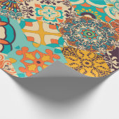 シームレスなカラフルパッチワークのタイルとイスラム教, Arabi ラッピングペーパー (角)