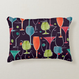 シームレスなカラフル水カラーカクテル アクセントクッション