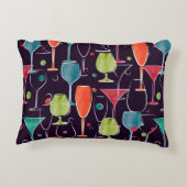 シームレスなカラフル水カラーカクテル アクセントクッション (裏面)