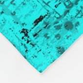 シームレスなカラーグランジターコイズ。ハーフトーン要素 フリースブランケット (角)