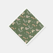 シームレスなキツネ冬の枝葉と スタンダードカクテルナプキン (角)